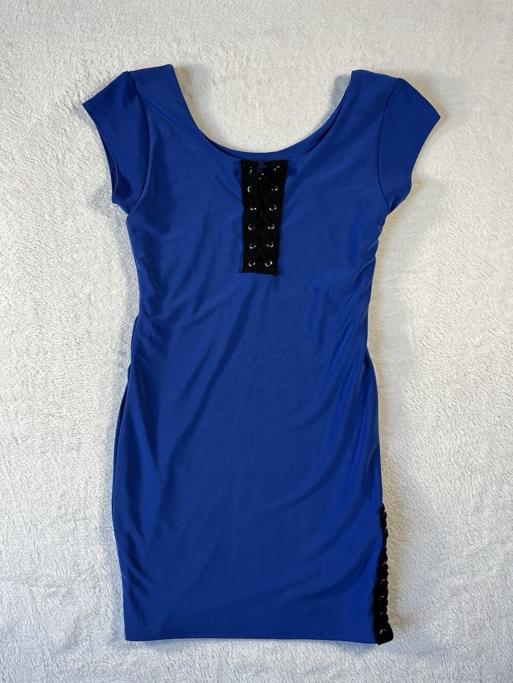 Hollyworld Dress Girl’s 14 Pencil Scoop Neck Cap Sleeve Lined Blue USA